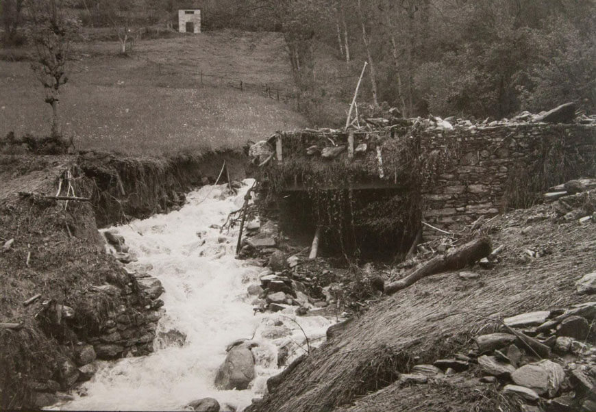 Pont de Lège détruit à Cazaux-Layrisse en 1977