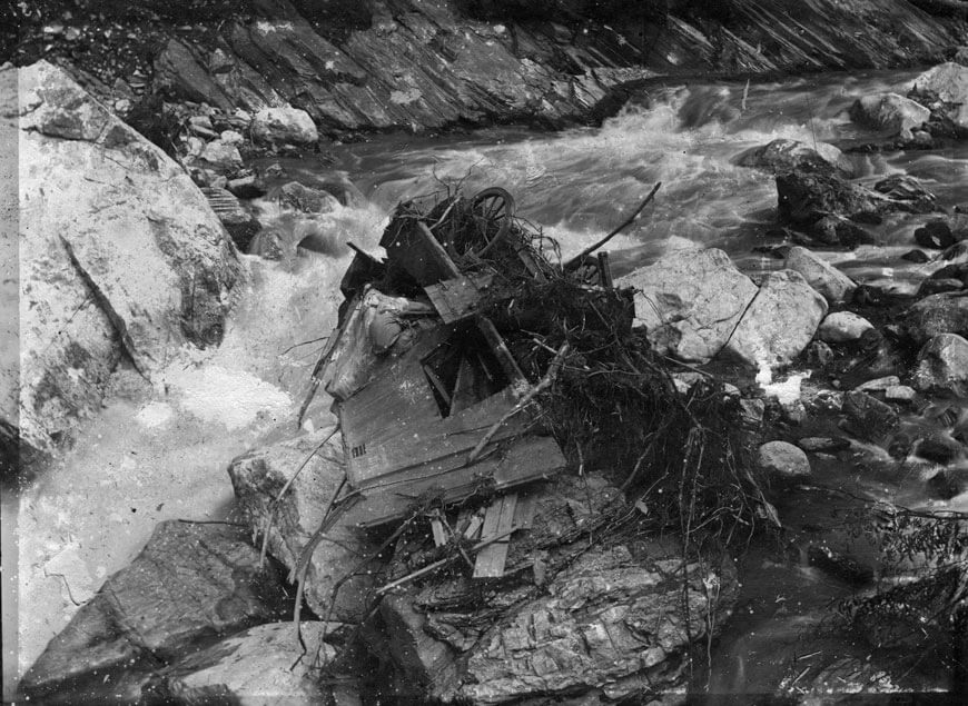 Des embâcles sur la Pique lors de la crue de 1925